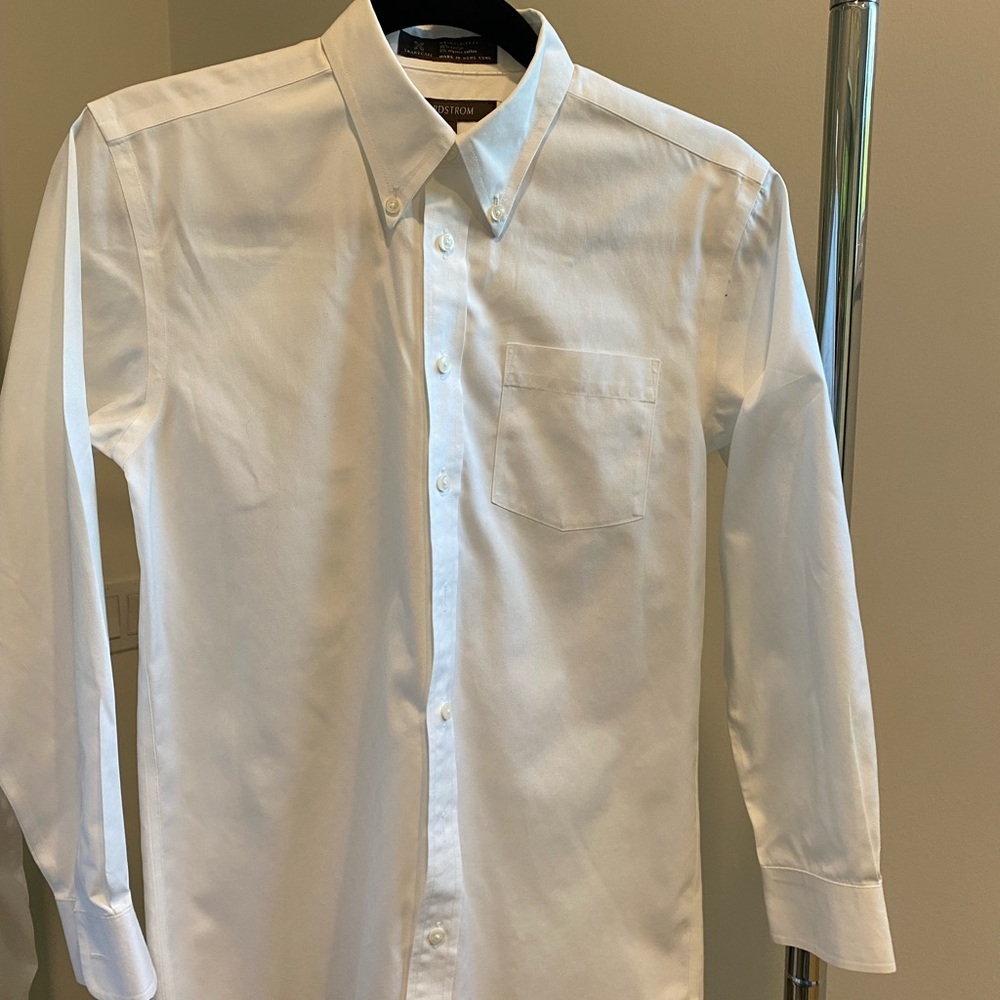Nordstrom. Boys, dress shirt, white button down.